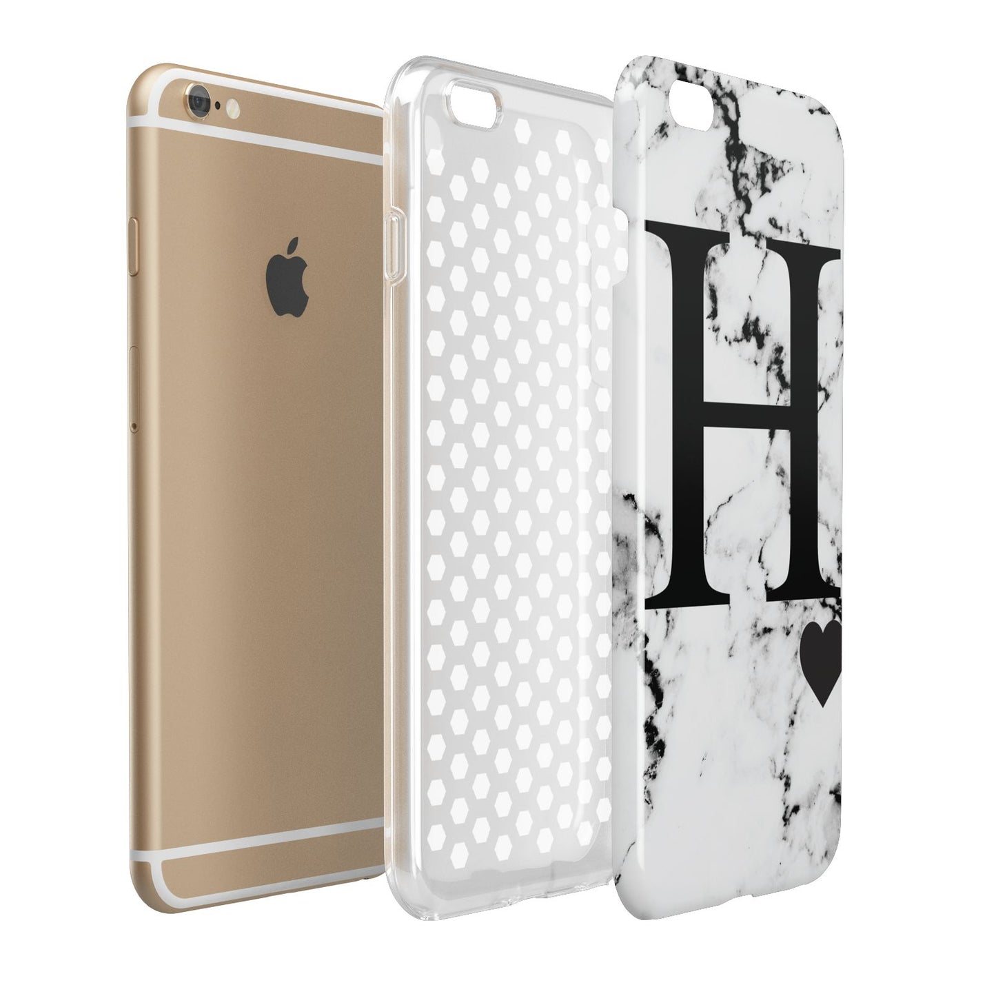 Marble Big Initial Personalised Apple iPhone 6 Plus 3D Tough Case