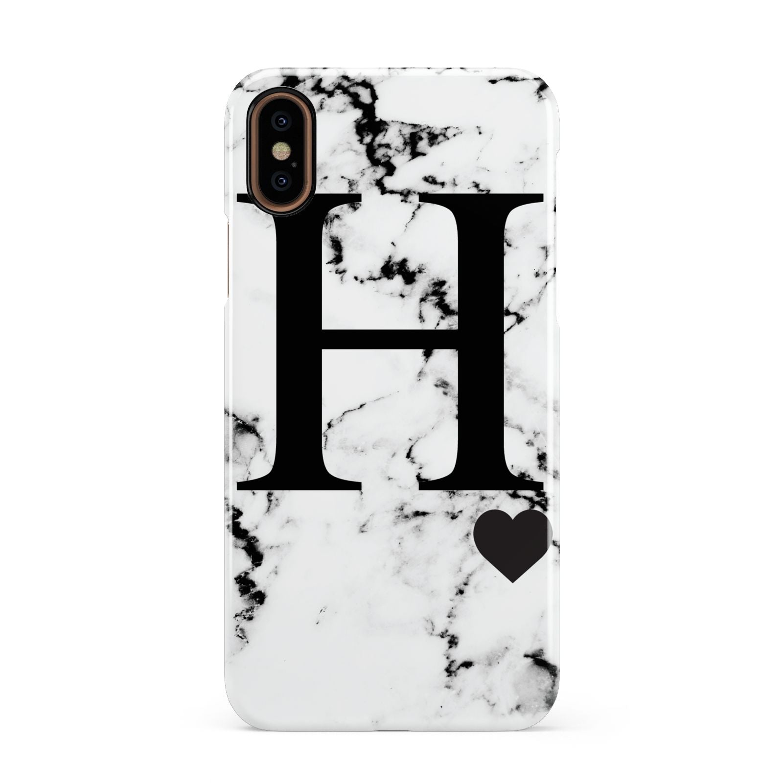 Marble Big Initial Personalised Apple iPhone XS 3D Snap Case