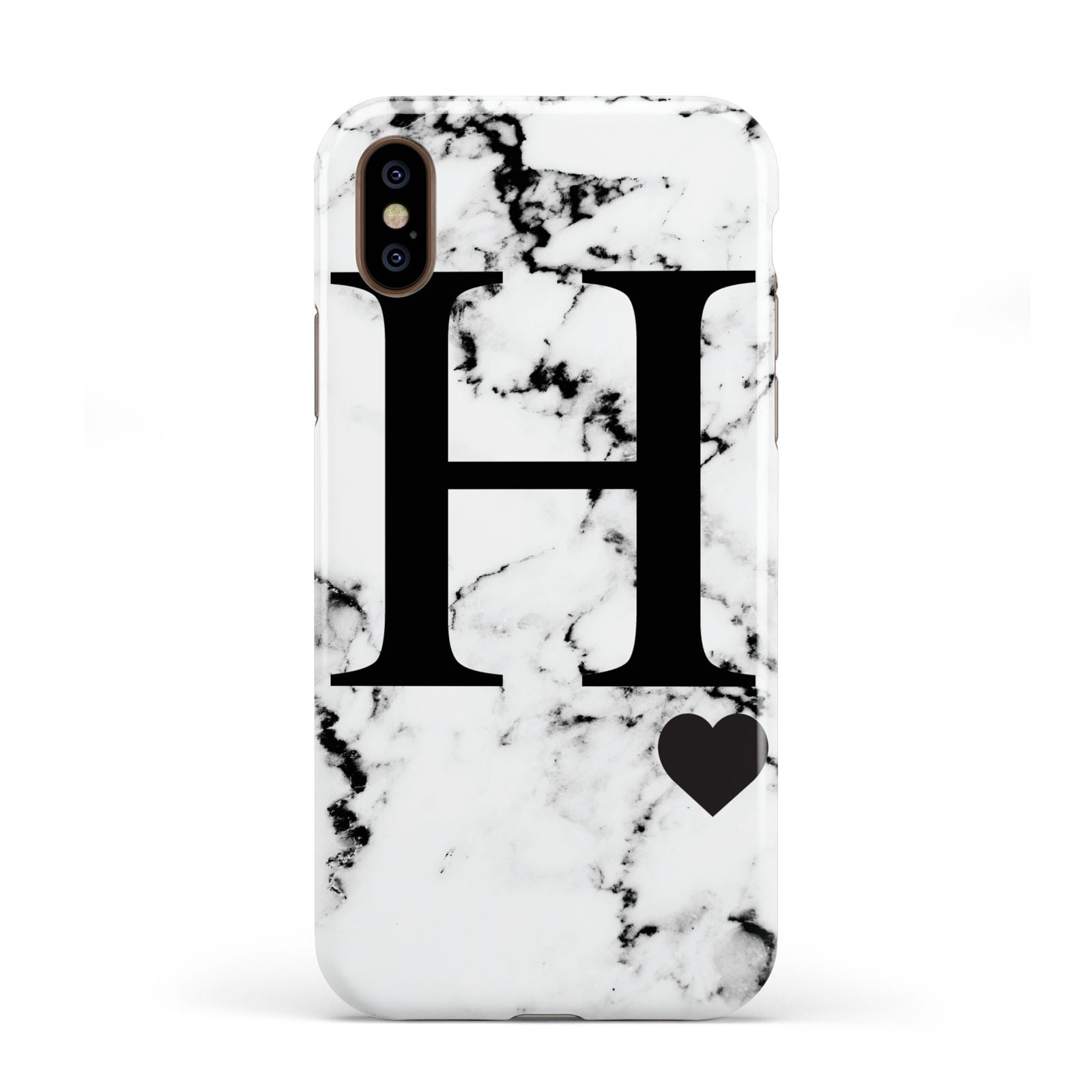 Marble Big Initial Personalised Apple iPhone XS 3D Tough