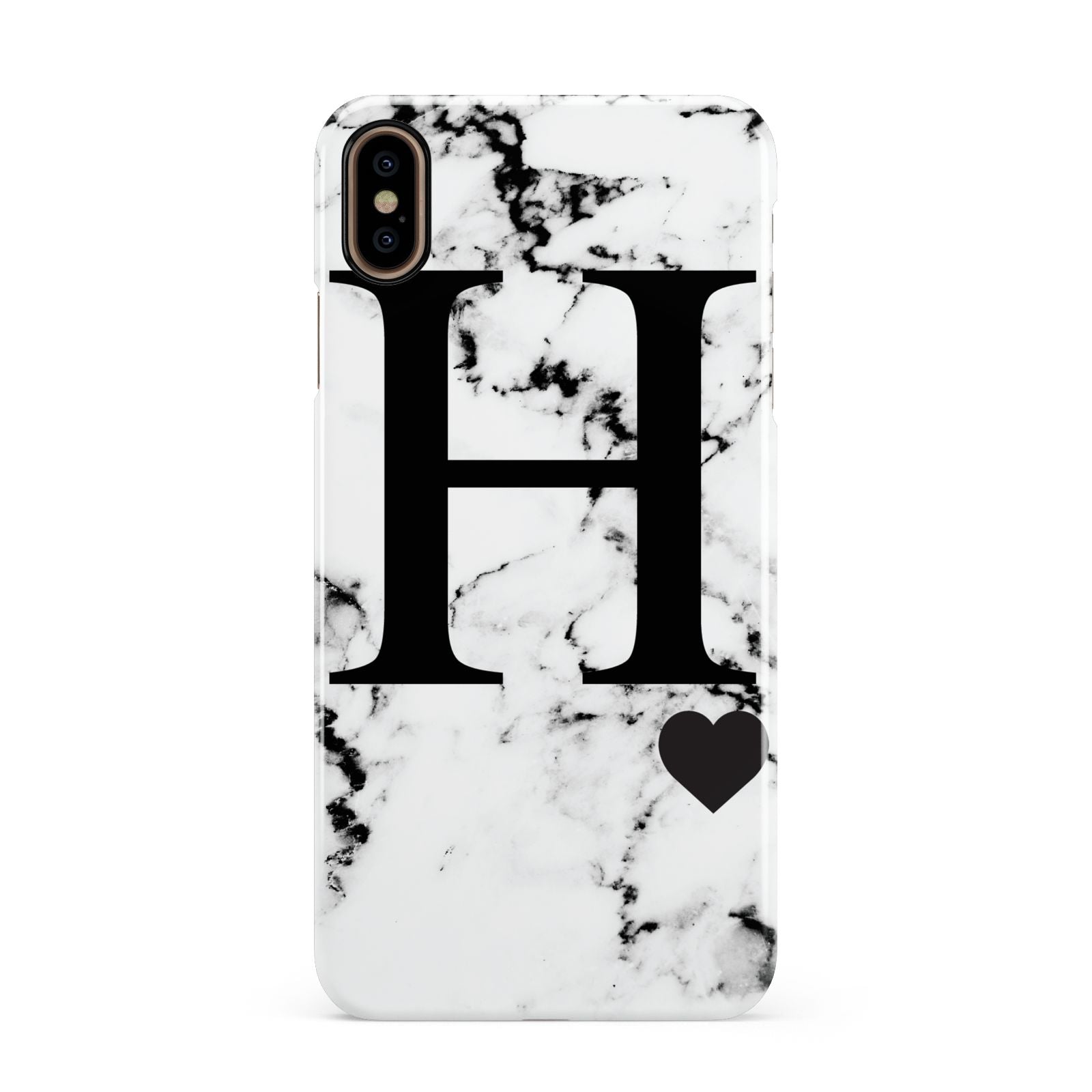 Marble Big Initial Personalised Apple iPhone Xs Max 3D Snap Case