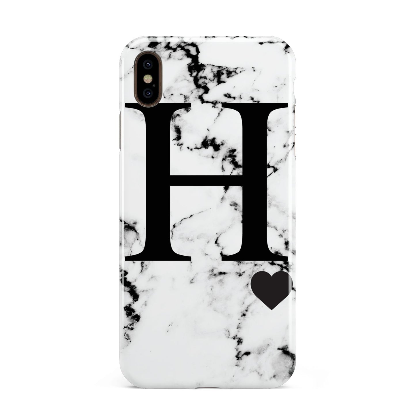 Marble Big Initial Personalised Apple iPhone Xs Max 3D Tough Case
