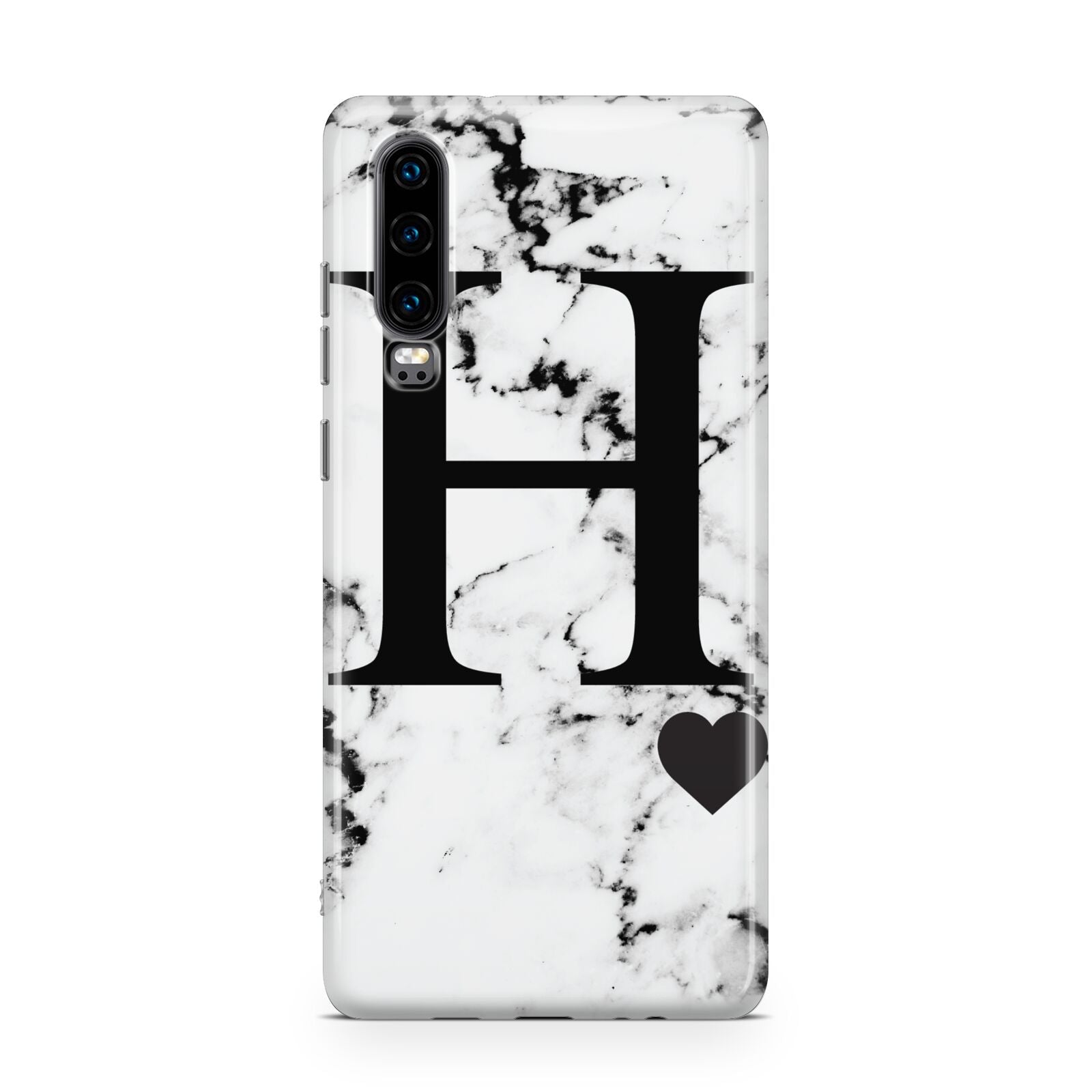 Marble Big Initial Personalised Huawei P30 Phone Case