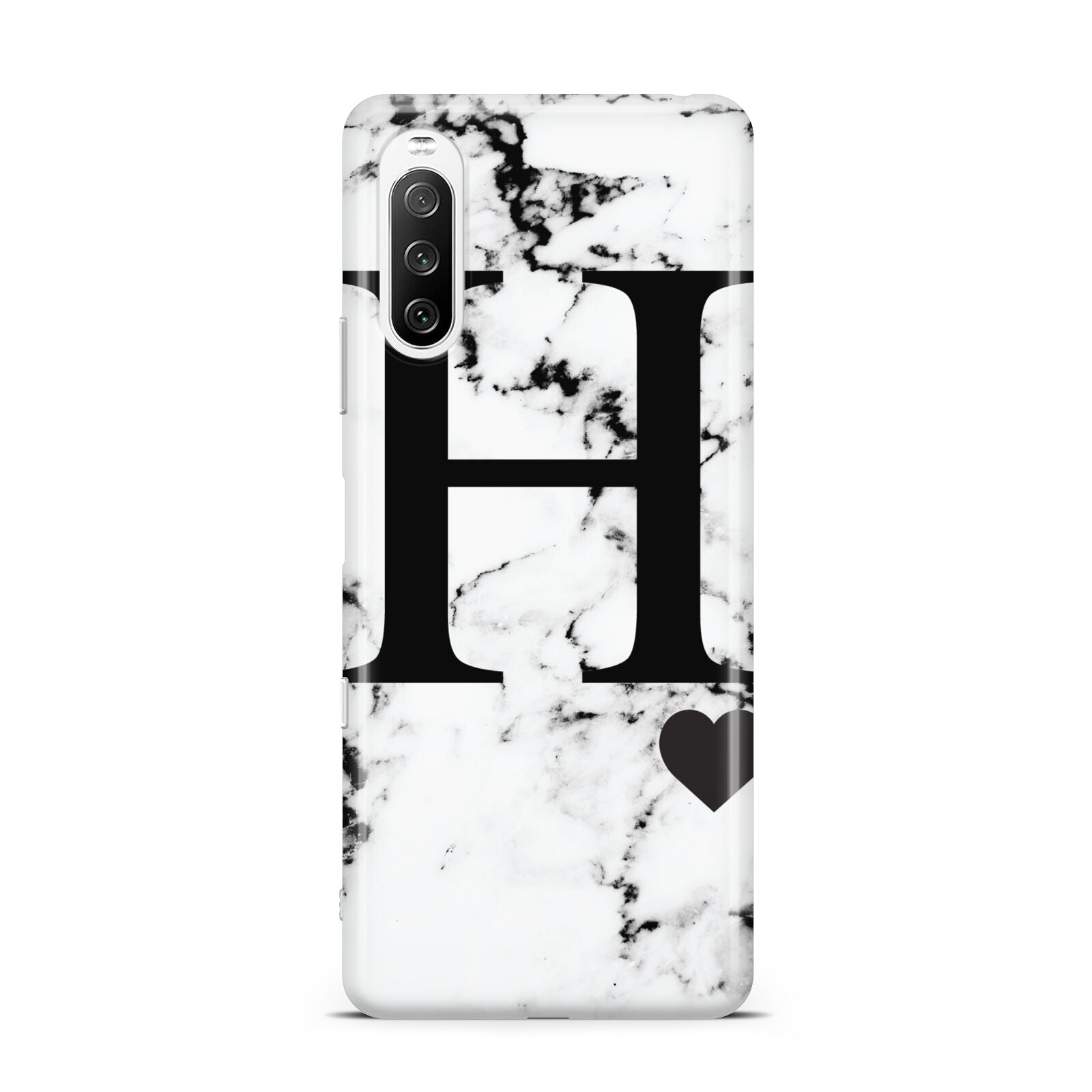 Marble Big Initial Personalised Sony Xperia 10 III Case
