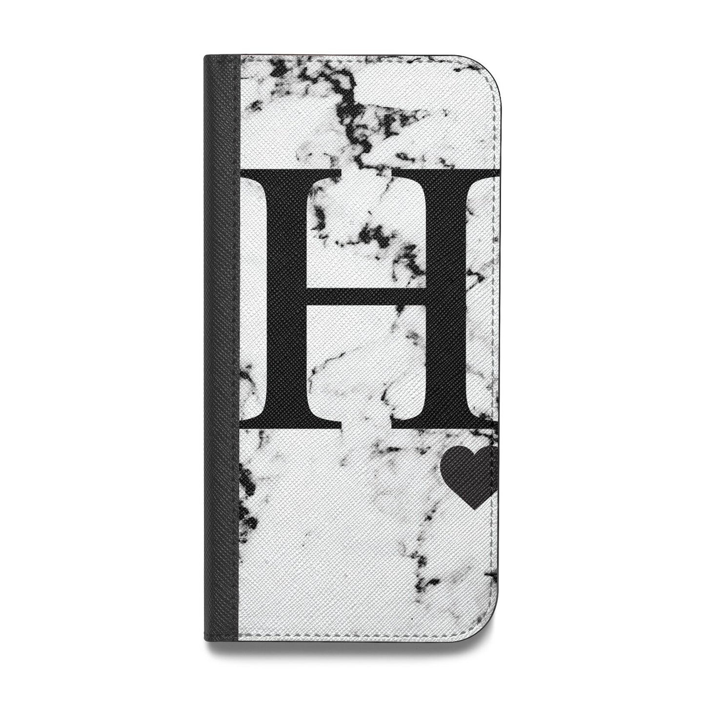 Marble Big Initial Personalised Vegan Leather Flip Samsung Case