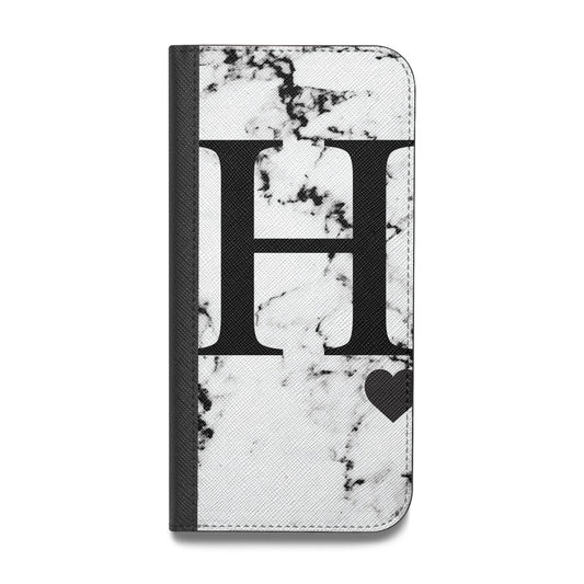Marble Big Initial Personalised Vegan Leather Flip Samsung Case