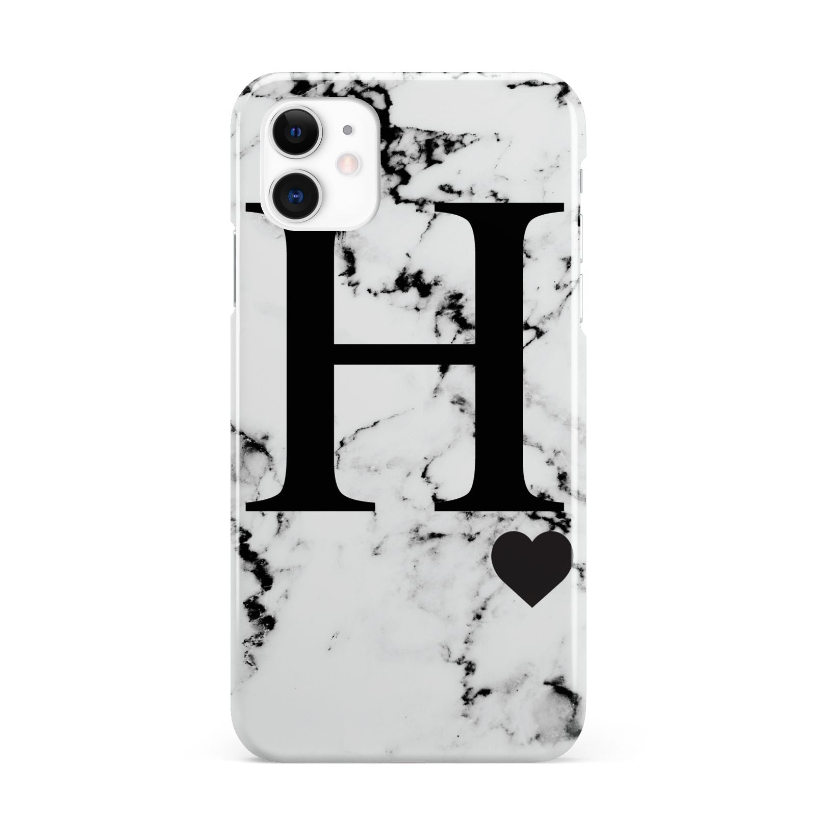 Marble Big Initial Personalised iPhone 11 3D Snap Case