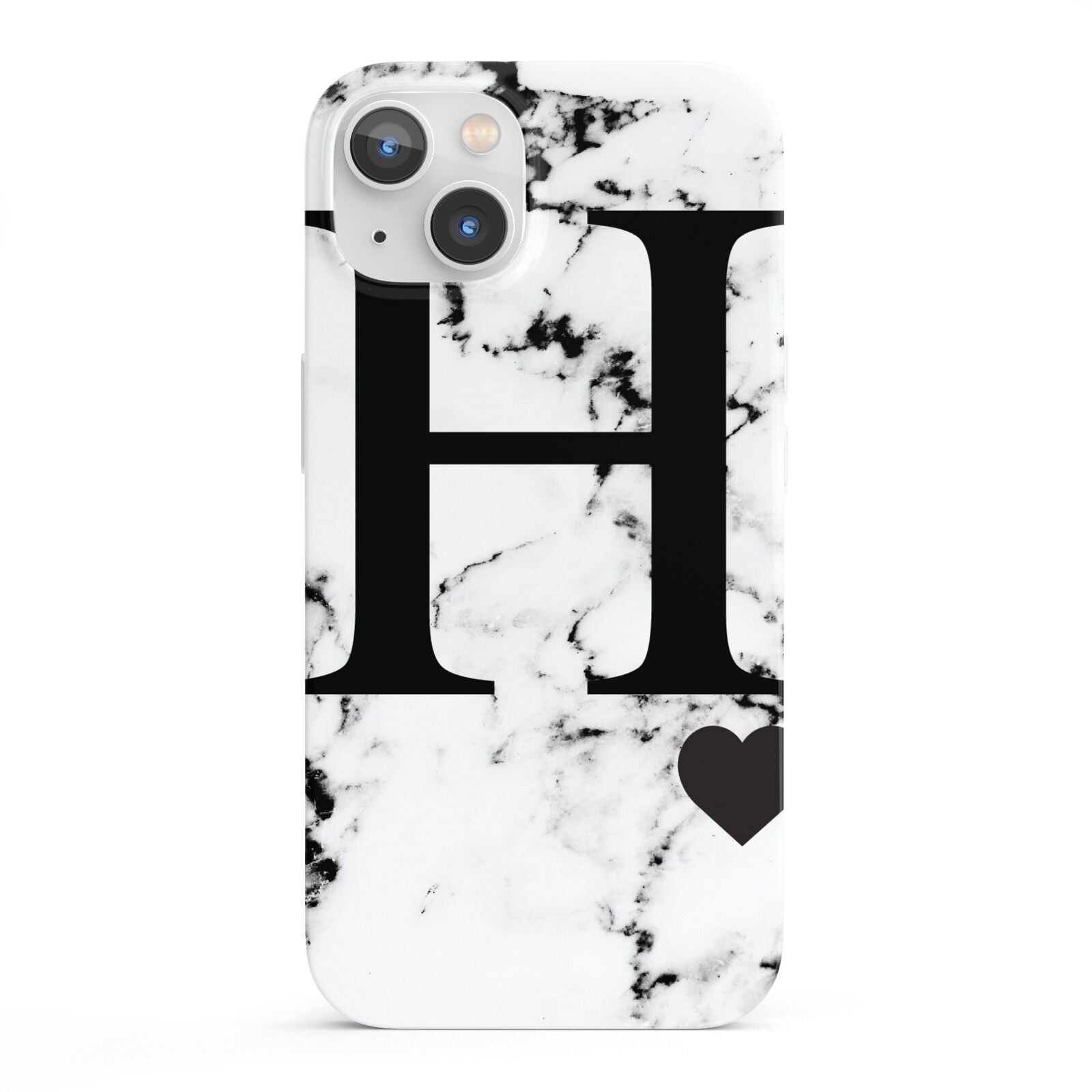 Marble Big Initial Personalised iPhone 13 Full Wrap 3D Snap Case