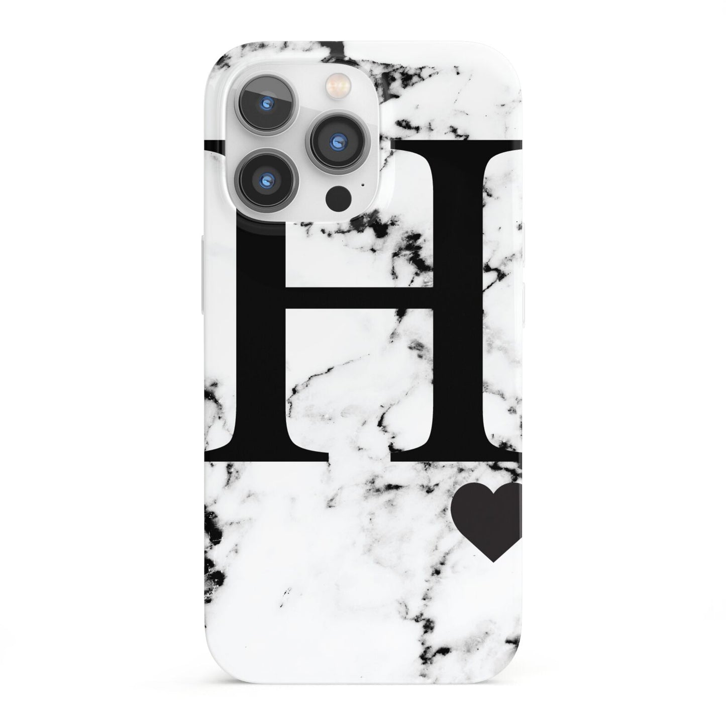Marble Big Initial Personalised iPhone 13 Pro Full Wrap 3D Snap Case