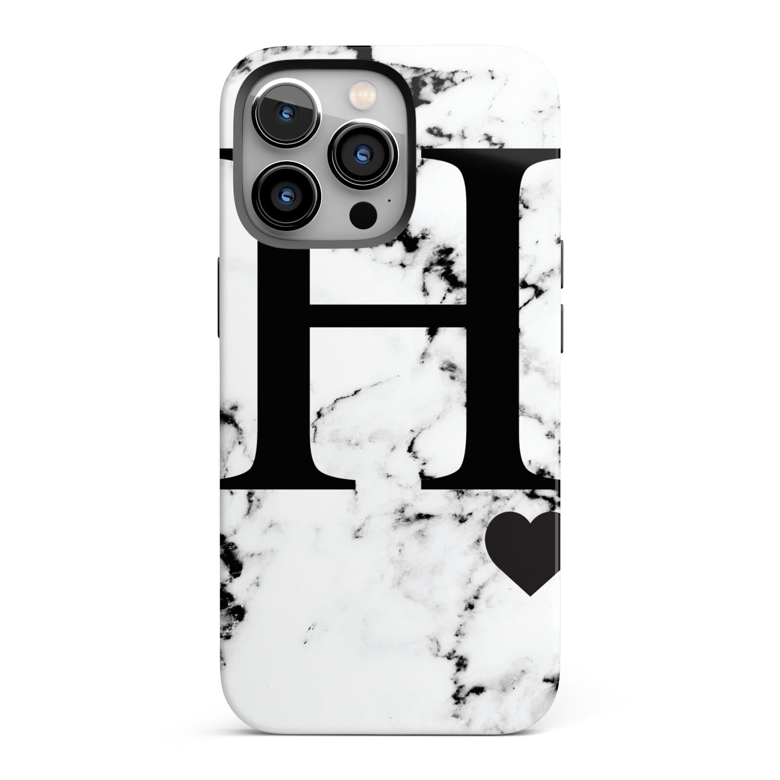 Marble Big Initial Personalised iPhone 13 Pro Full Wrap 3D Tough Case