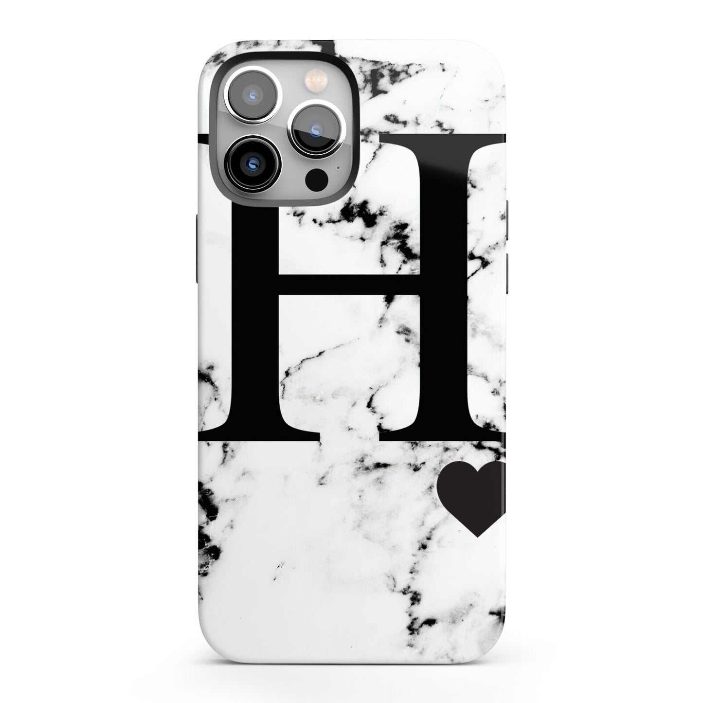 Marble Big Initial Personalised iPhone 13 Pro Max Full Wrap 3D Tough Case