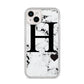 Marble Big Initial Personalised iPhone 14 Plus Clear Tough Case Starlight