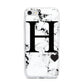 Marble Big Initial Personalised iPhone 7 Bumper Case on Silver iPhone