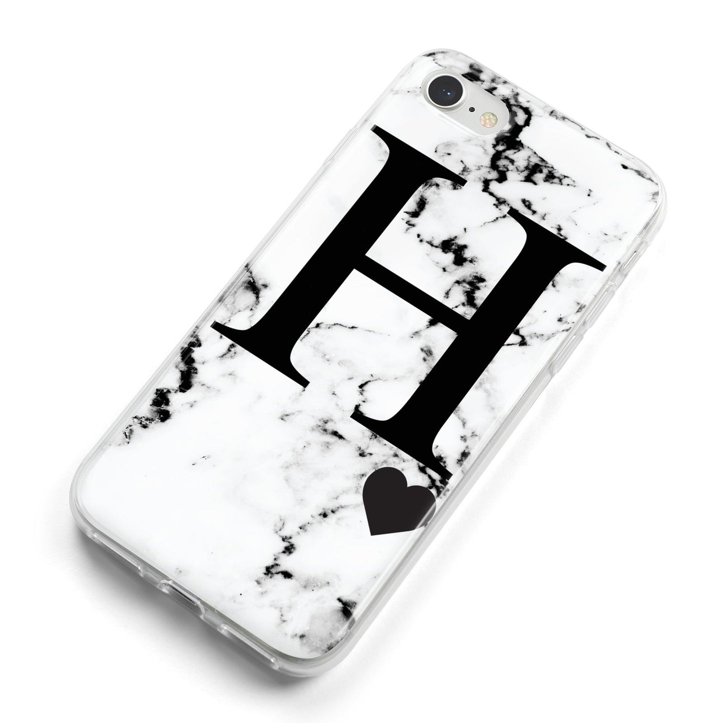 Marble Big Initial Personalised iPhone 8 Bumper Case on Silver iPhone Alternative Image
