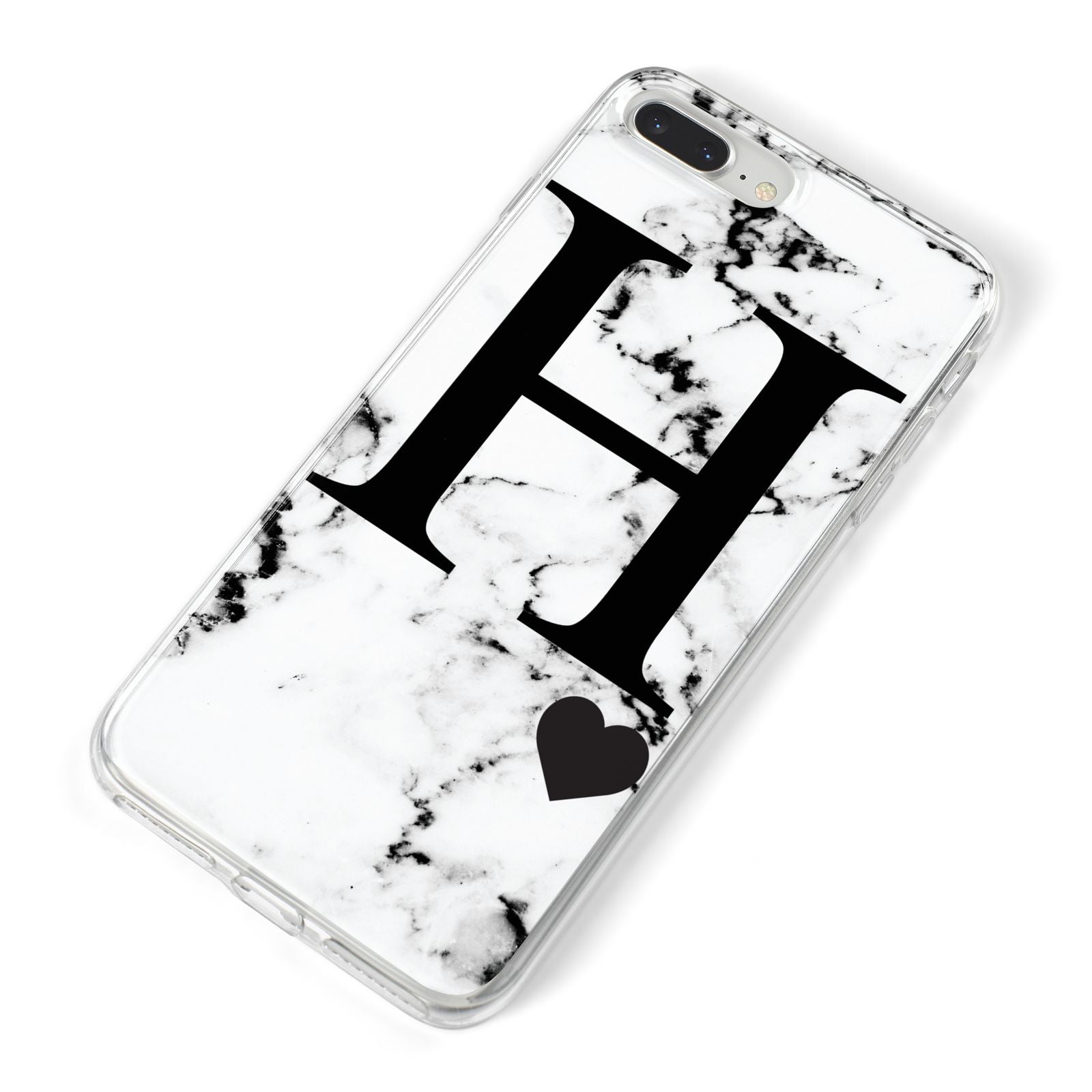 Marble Big Initial Personalised iPhone 8 Plus Bumper Case on Silver iPhone Alternative Image