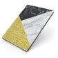 Marble Black Gold Apple iPad Case on Grey iPad Side View