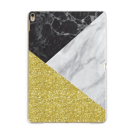 Marble Black Gold Apple iPad Gold Case
