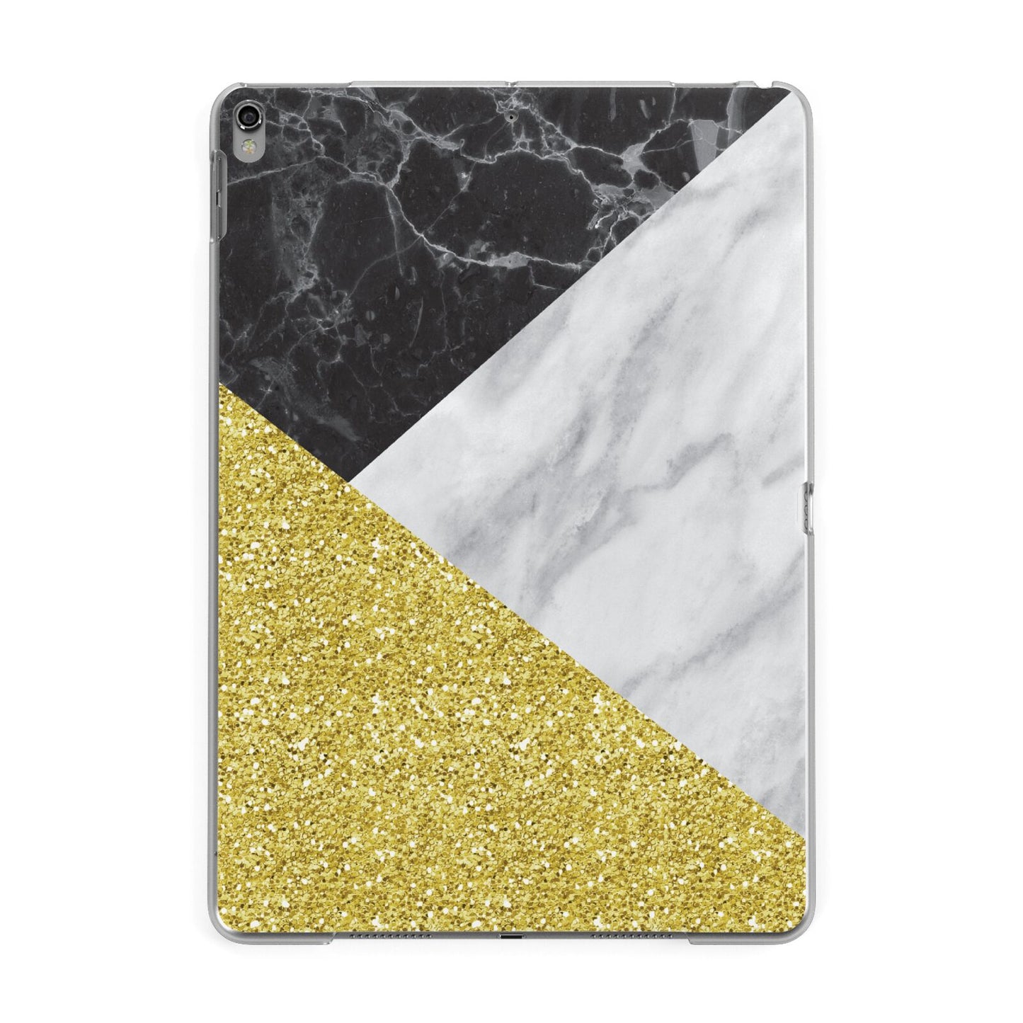 Marble Black Gold Apple iPad Grey Case