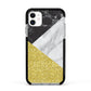 Marble Black Gold Apple iPhone 11 in White with Black Impact Case
