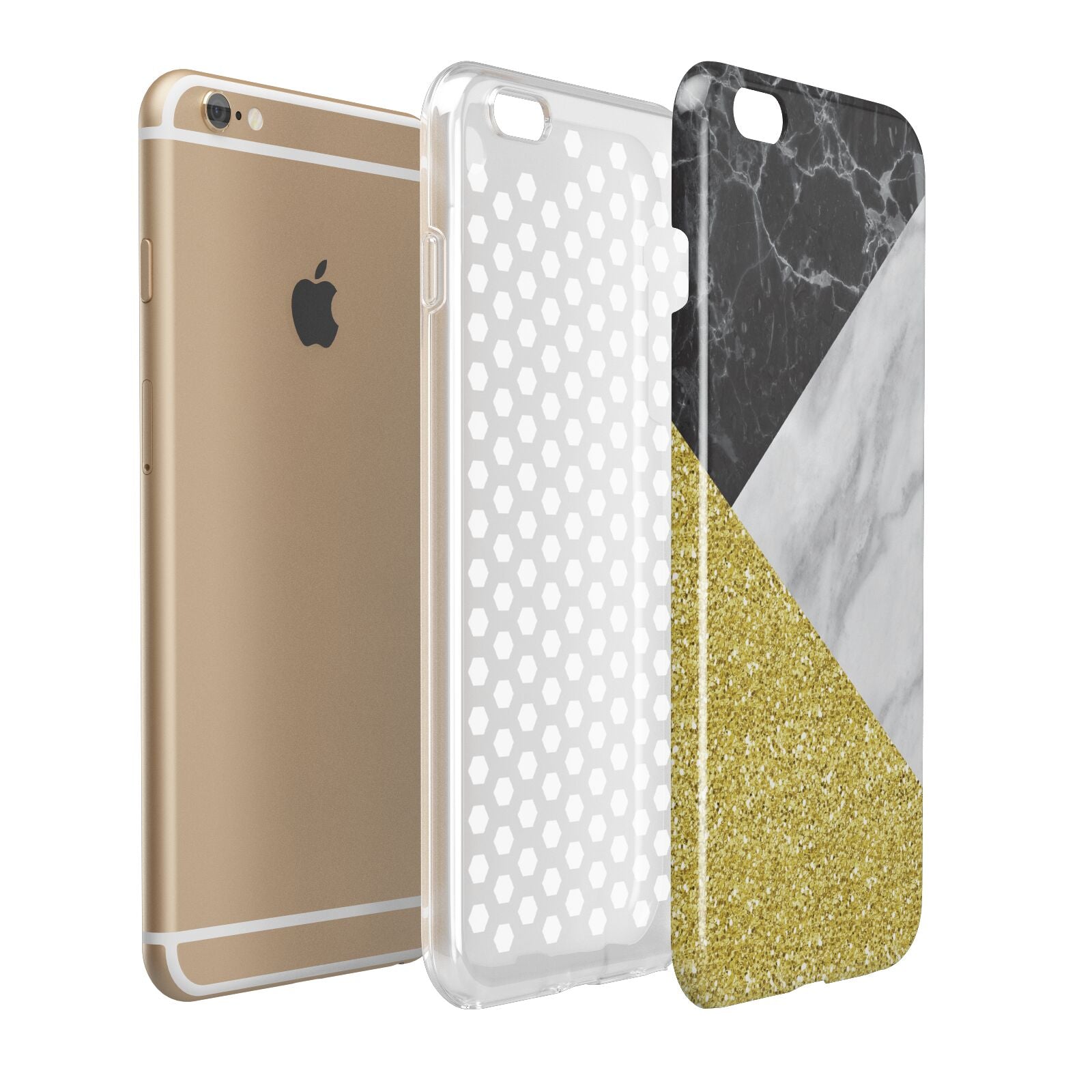 Marble Black Gold Apple iPhone 6 Plus 3D Tough Case Expand Detail Image