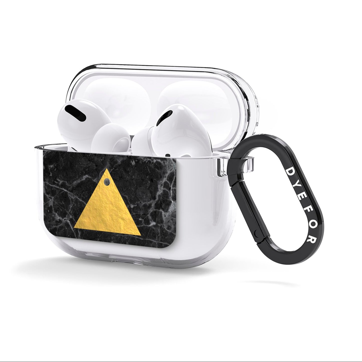 Marble Black Gold Foil AirPods Clear Case 3rd Gen Side Image