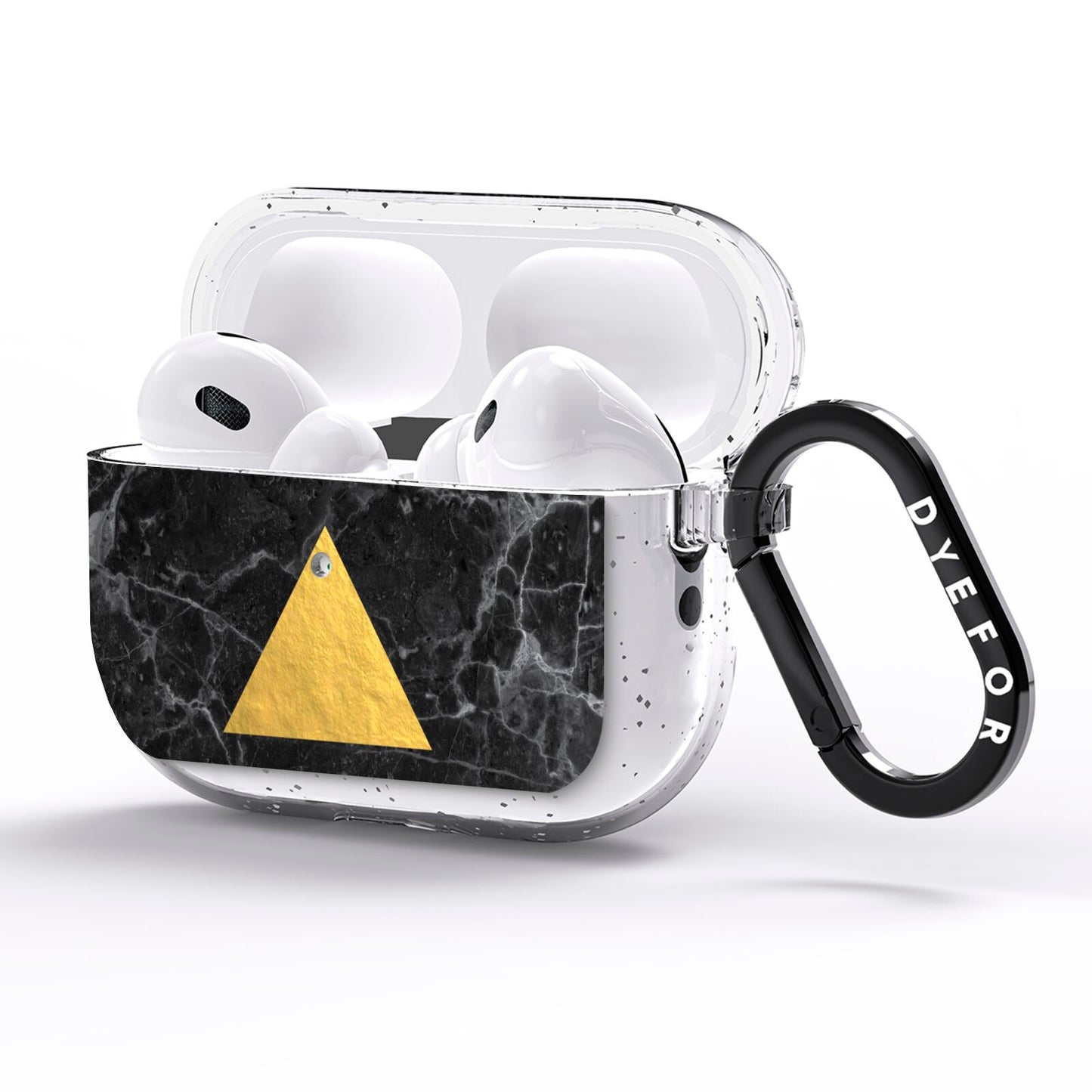 Marble Black Gold Foil AirPods Pro Glitter Case Side Image