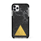 Marble Black Gold Foil Apple iPhone 11 Pro Max in Silver with Black Impact Case
