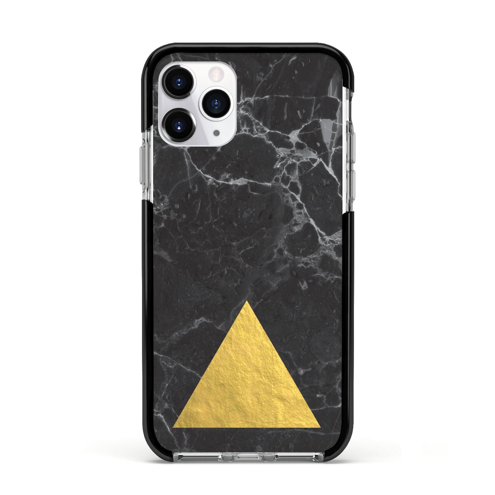 Marble Black Gold Foil Apple iPhone 11 Pro in Silver with Black Impact Case