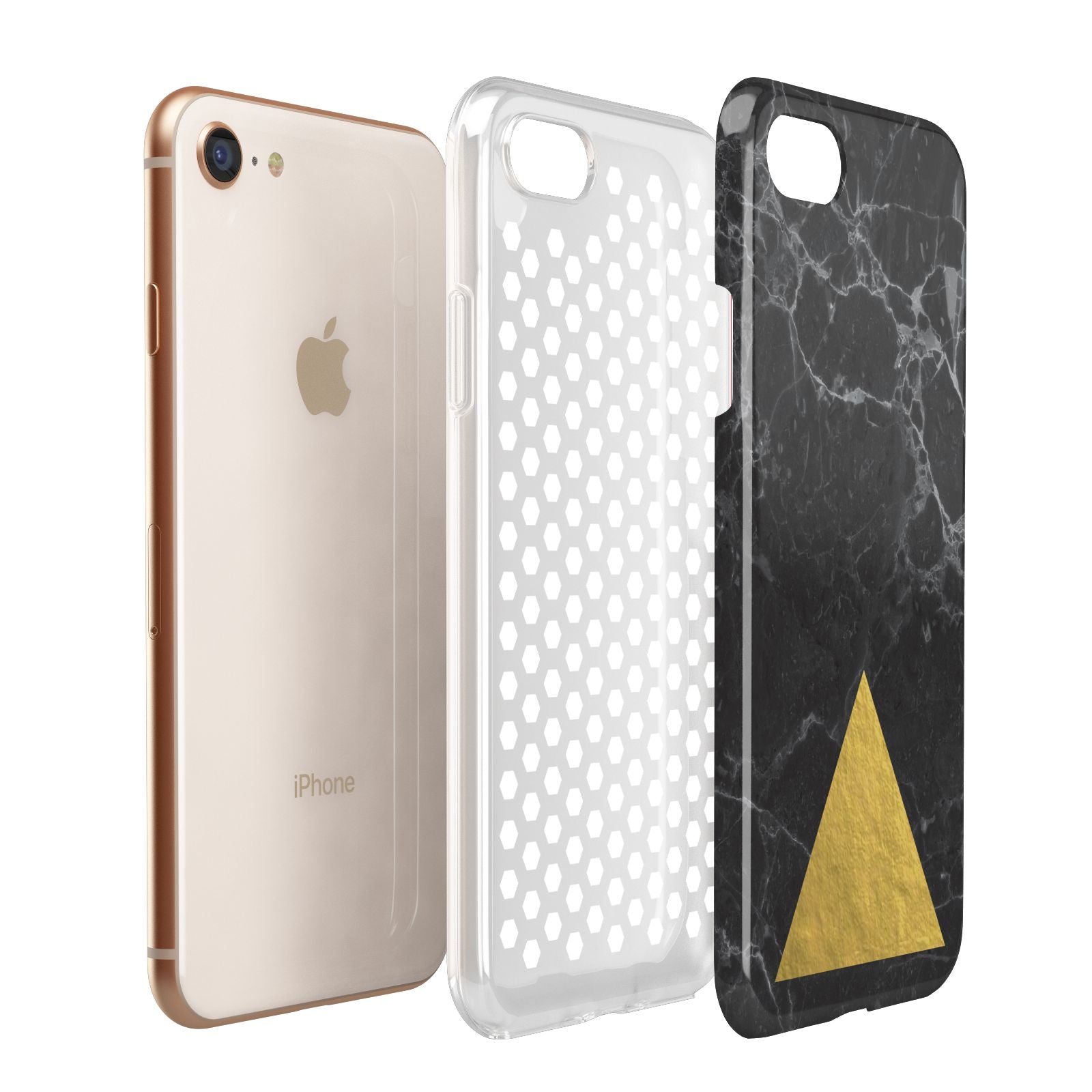Marble Black Gold Foil Apple iPhone 7 8 3D Tough Case Expanded View