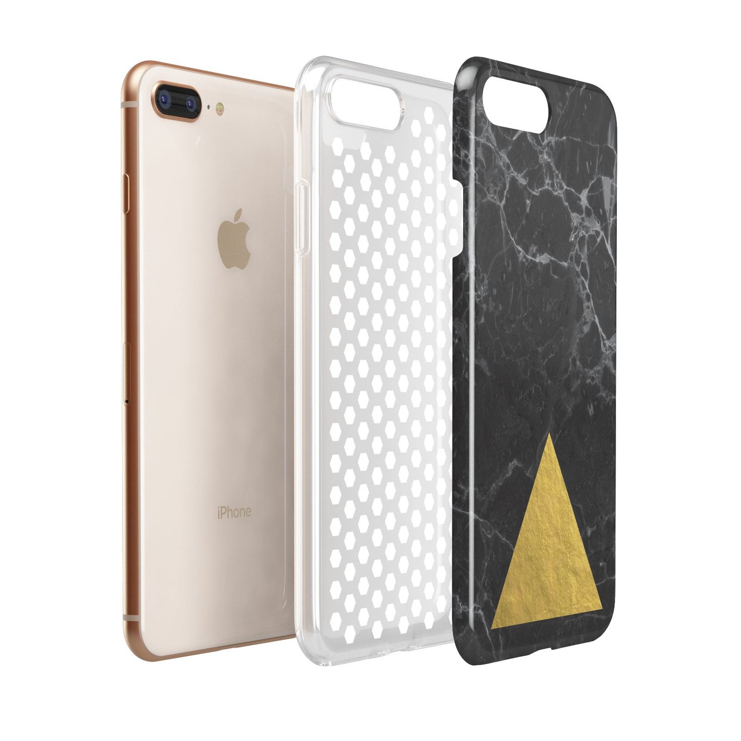 Marble Black Gold Foil Apple iPhone 7 8 Plus 3D Tough Case Expanded View