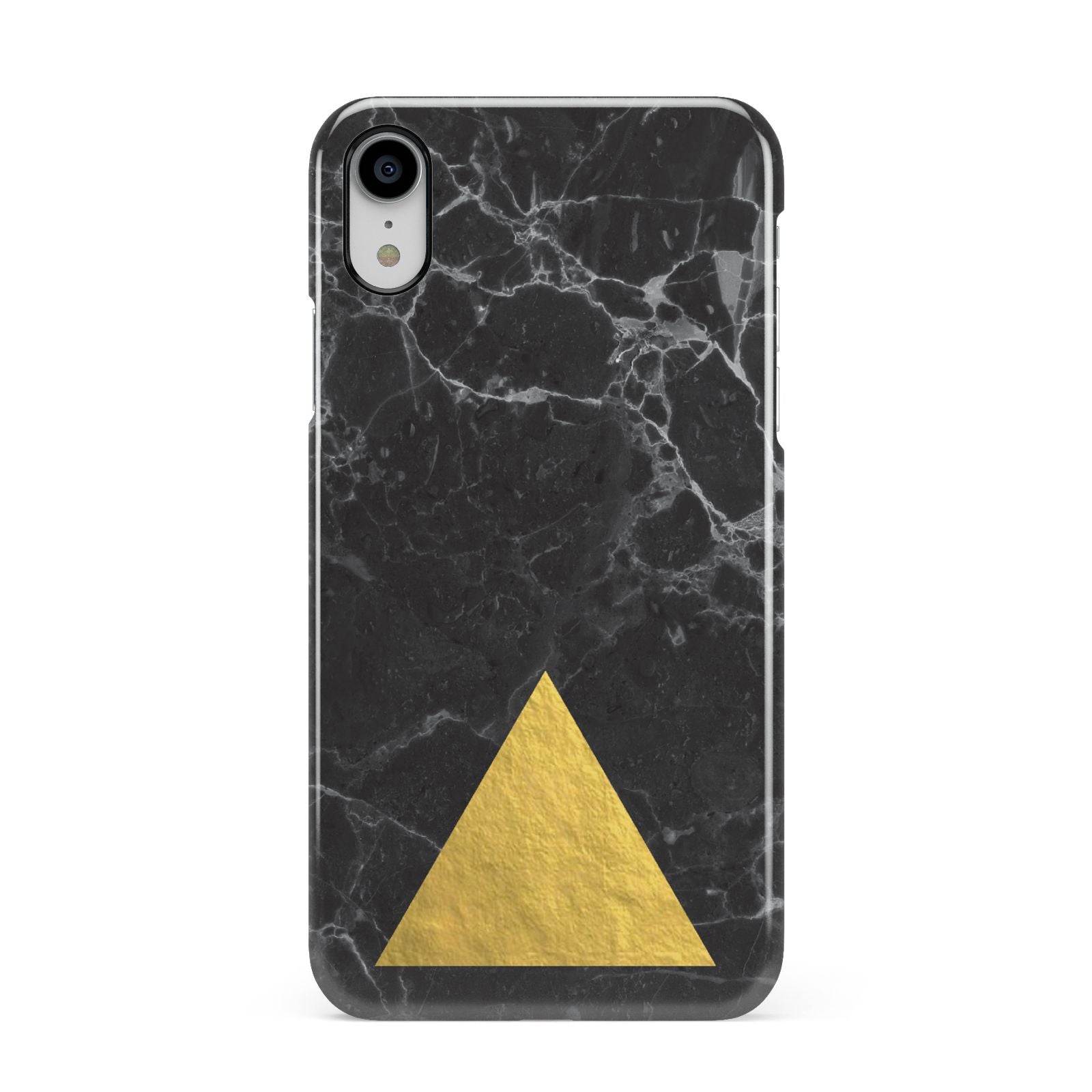 Marble Black Gold Foil Apple iPhone XR White 3D Snap Case
