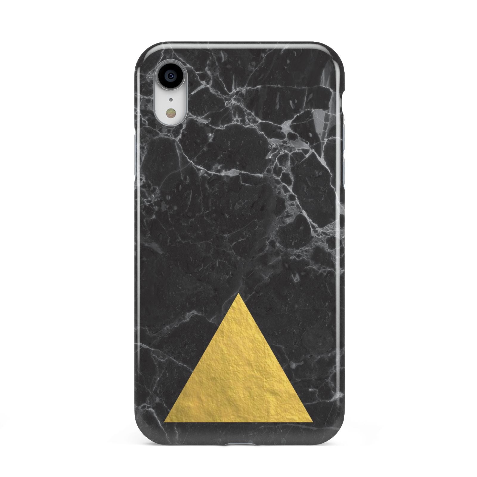 Marble Black Gold Foil Apple iPhone XR White 3D Tough Case