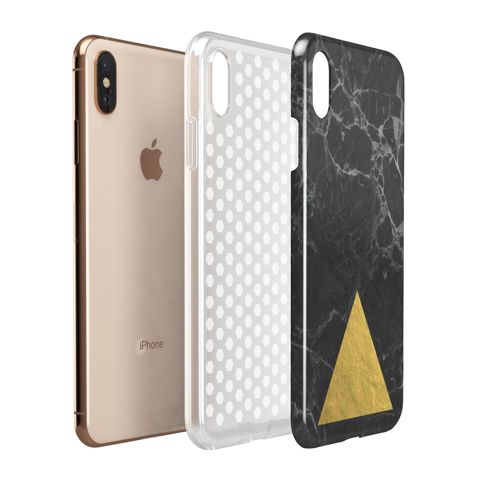 Marble Black Gold Foil Apple iPhone Xs Max 3D Tough Case Expanded View