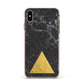 Marble Black Gold Foil Apple iPhone Xs Max Impact Case Pink Edge on Gold Phone