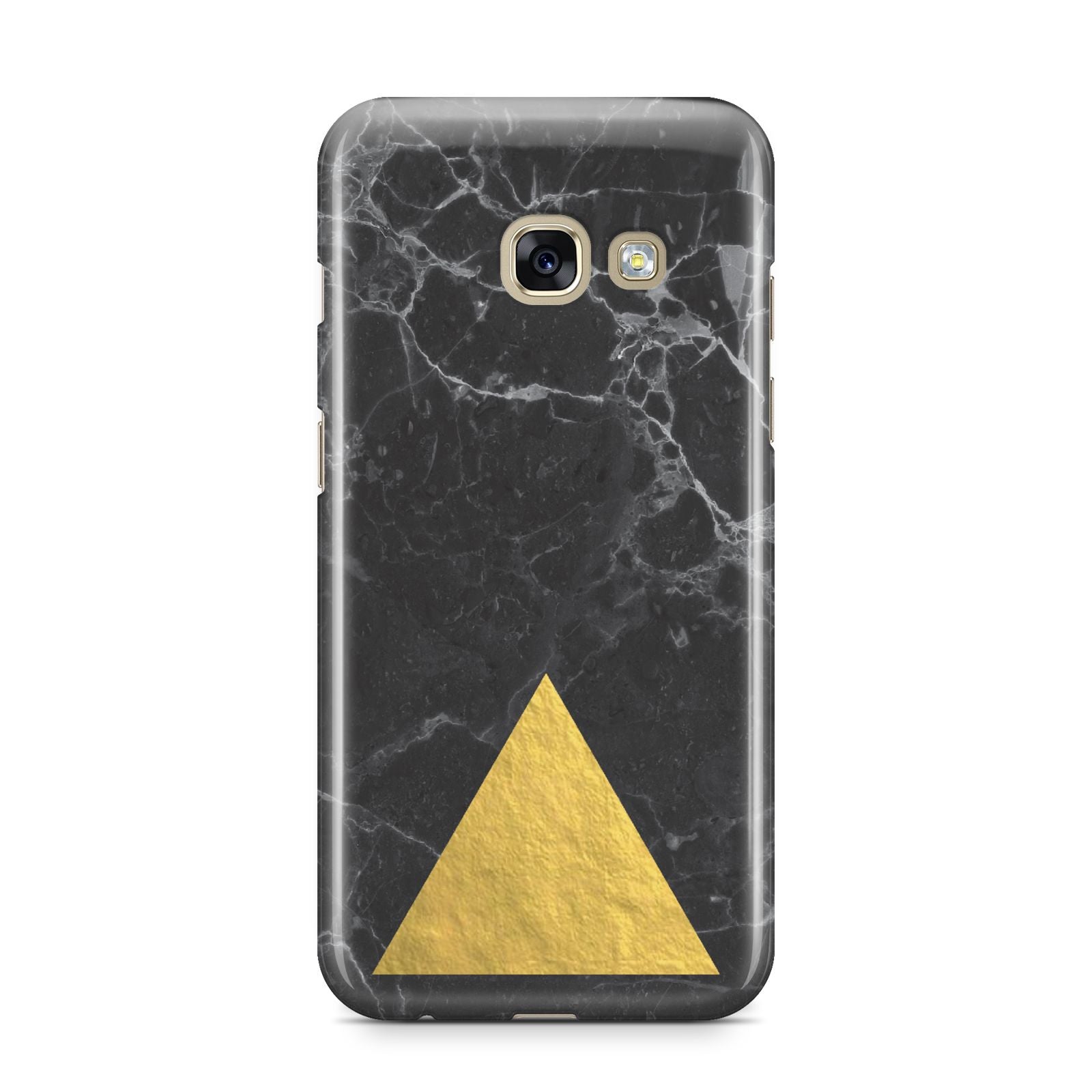 Marble Black Gold Foil Samsung Galaxy A3 2017 Case on gold phone