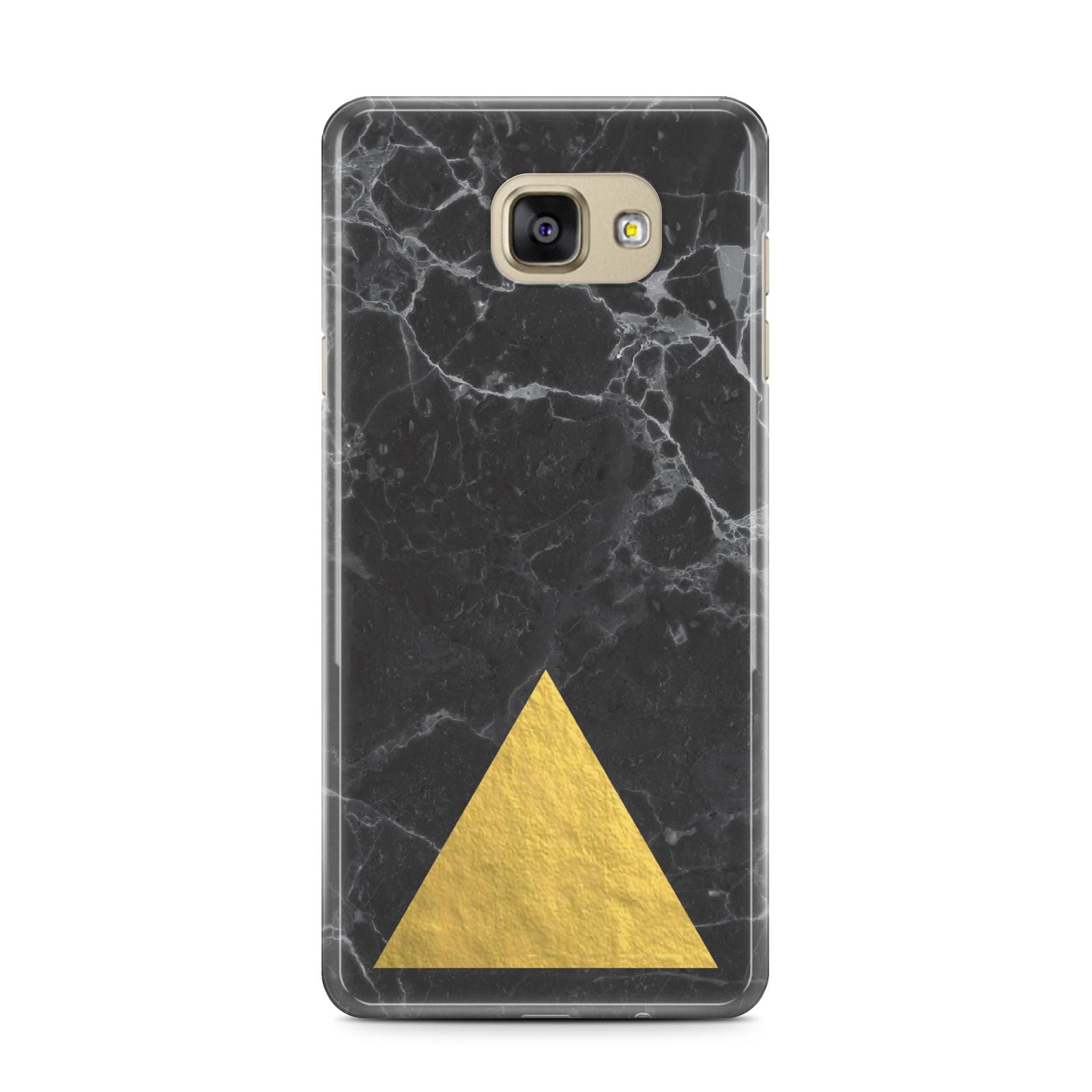 Marble Black Gold Foil Samsung Galaxy A7 2016 Case on gold phone