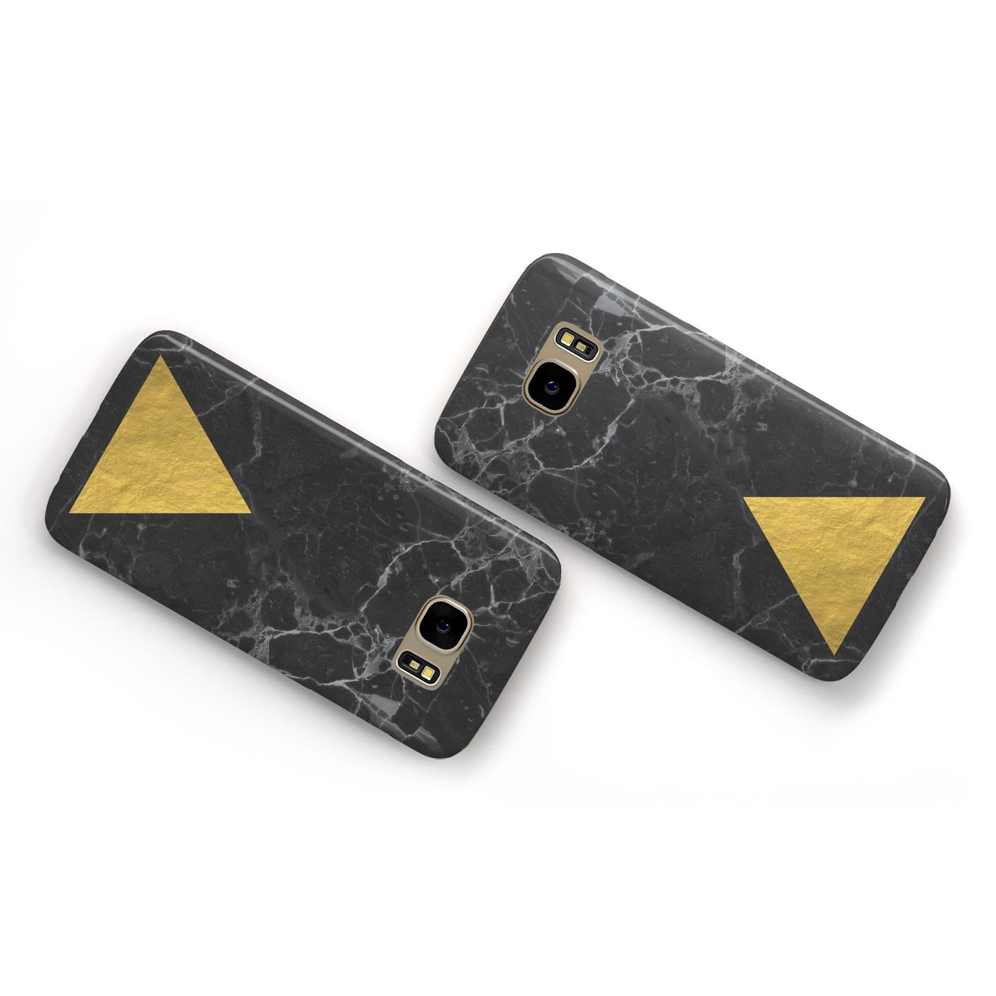 Marble Black Gold Foil Samsung Galaxy Case Flat Overview