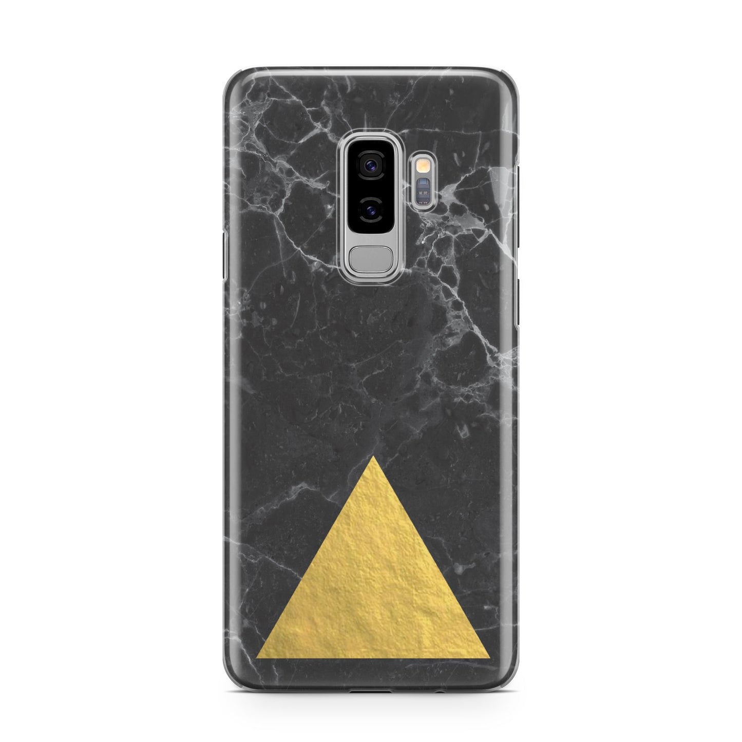 Marble Black Gold Foil Samsung Galaxy S9 Plus Case on Silver phone