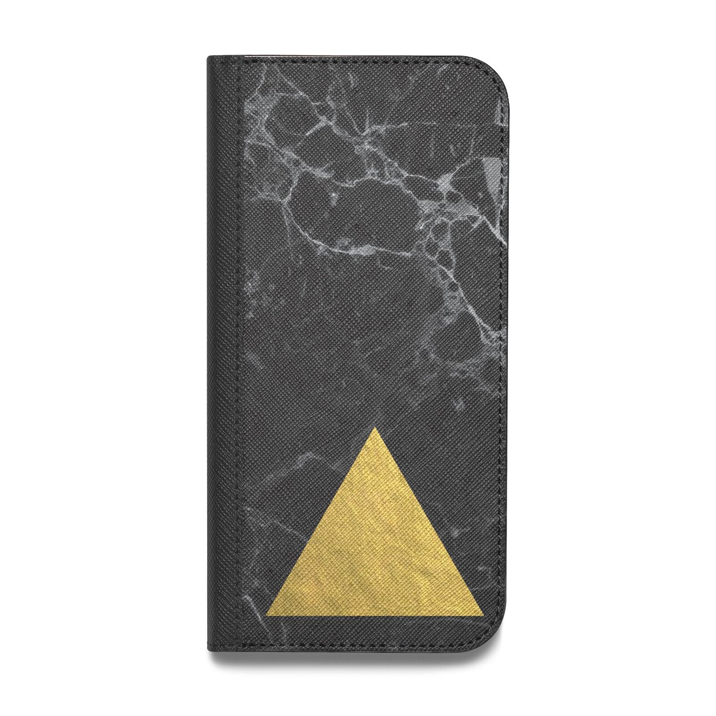 Marble Black Gold Foil Vegan Leather Flip iPhone Case