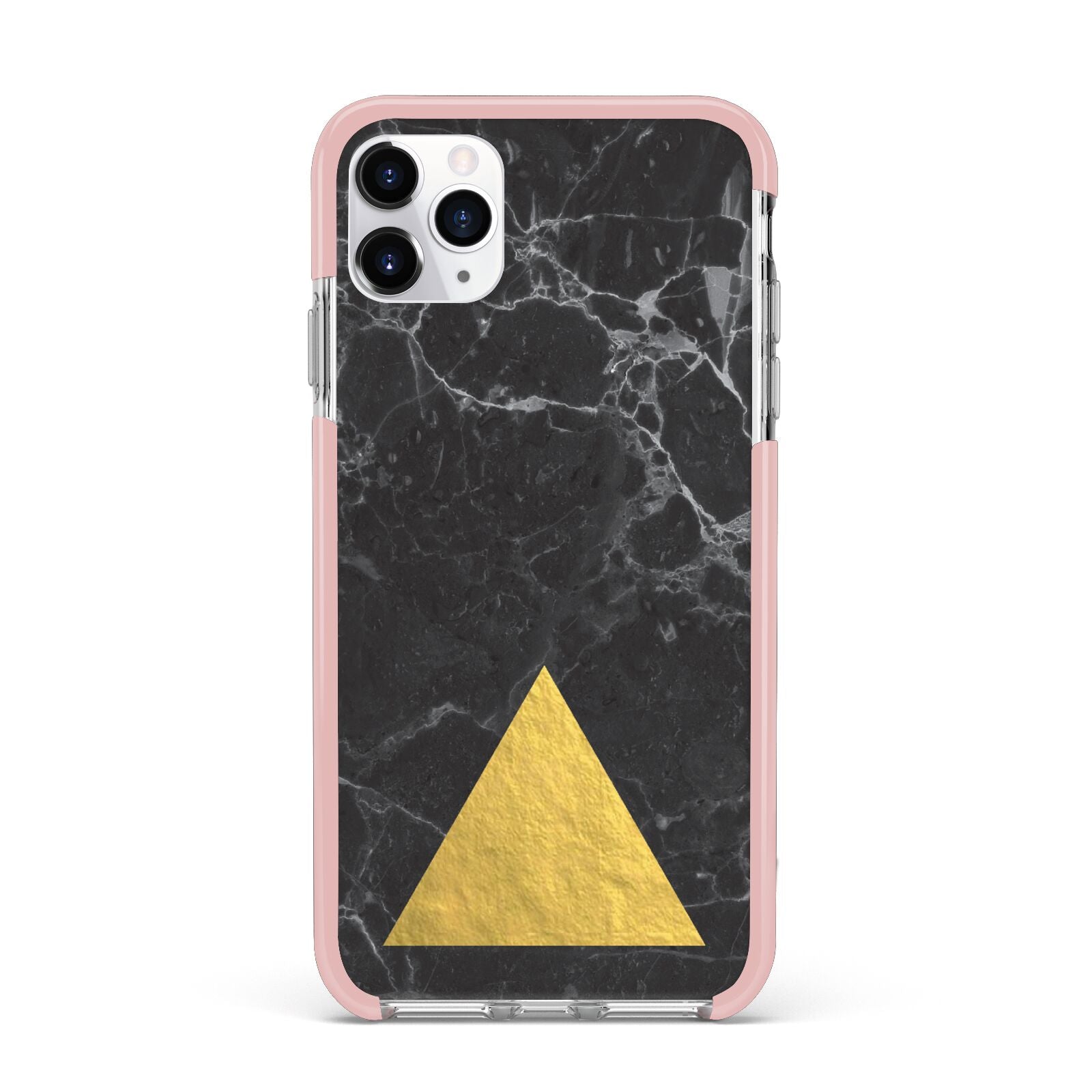 Marble Black Gold Foil iPhone 11 Pro Max Impact Pink Edge Case