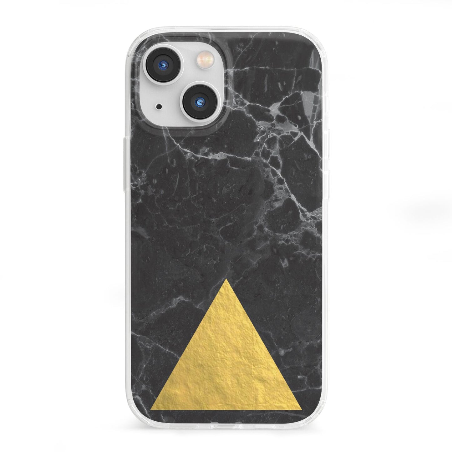 Marble Black Gold Foil iPhone 13 Mini Clear Bumper Case