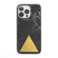 Marble Black Gold Foil iPhone 13 Pro Clear Bumper Case