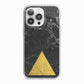 Marble Black Gold Foil iPhone 13 Pro TPU Impact Case with White Edges