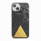 Marble Black Gold Foil iPhone 13 TPU Impact Case with White Edges