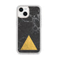 Marble Black Gold Foil iPhone 14 Clear Tough Case Starlight
