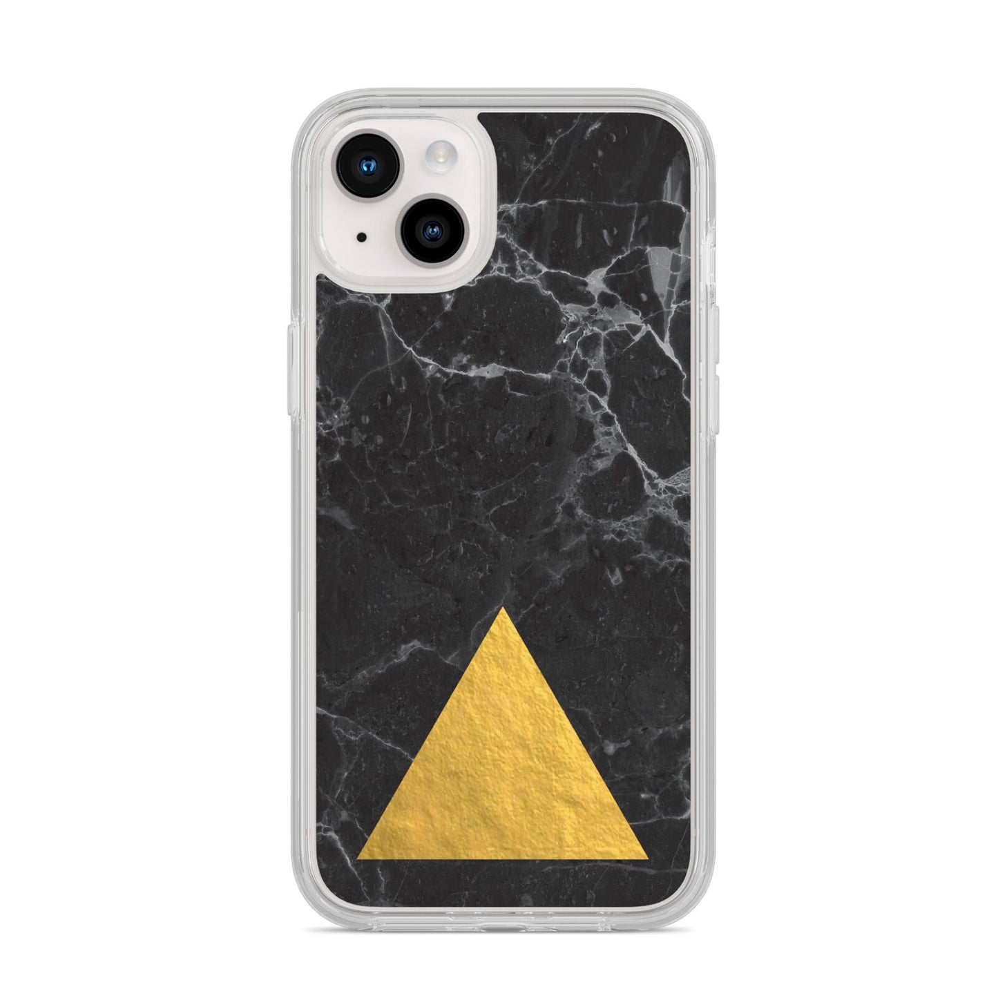 Marble Black Gold Foil iPhone 14 Plus Clear Tough Case Starlight