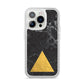 Marble Black Gold Foil iPhone 14 Pro Clear Tough Case Silver