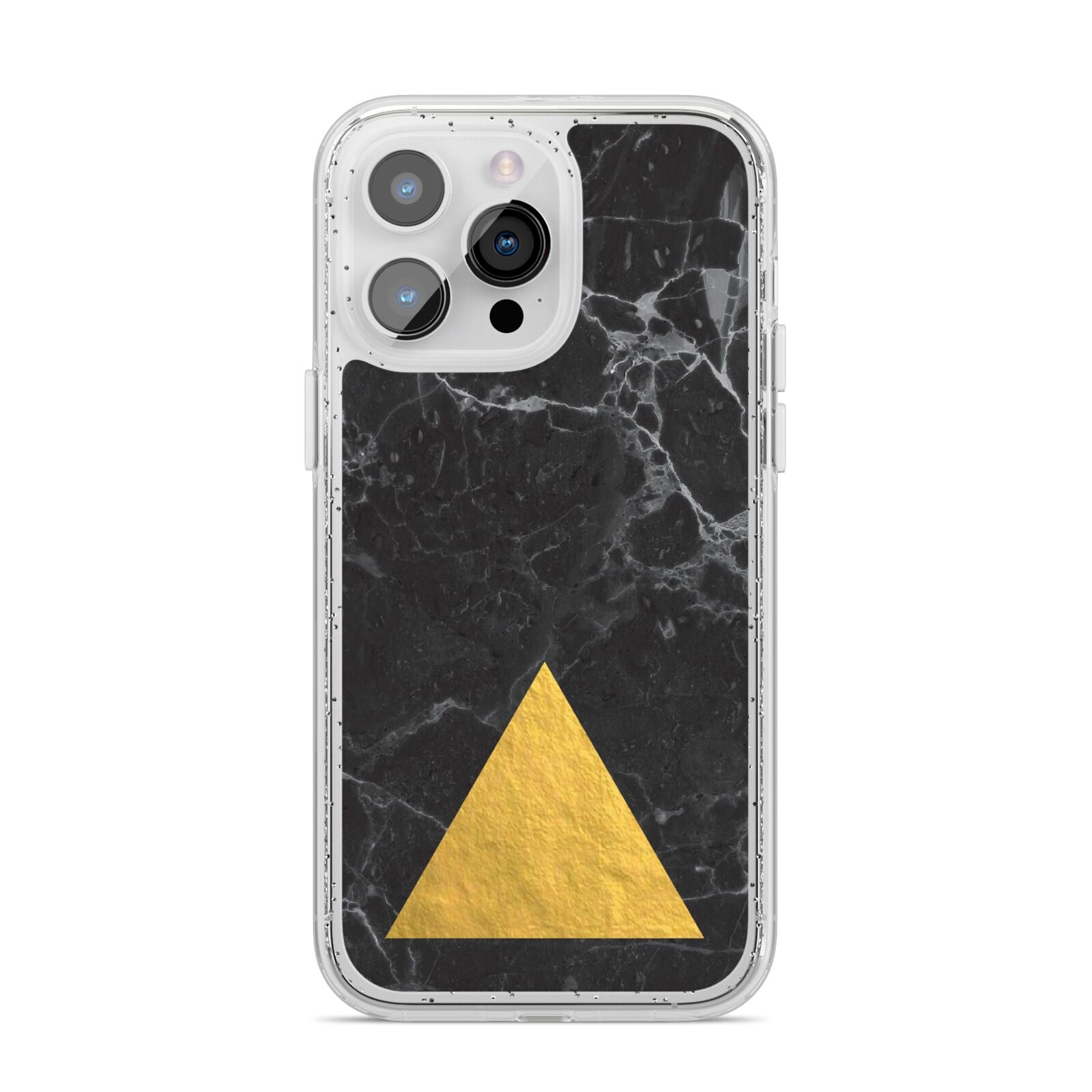 Marble Black Gold Foil iPhone 14 Pro Max Glitter Tough Case Silver