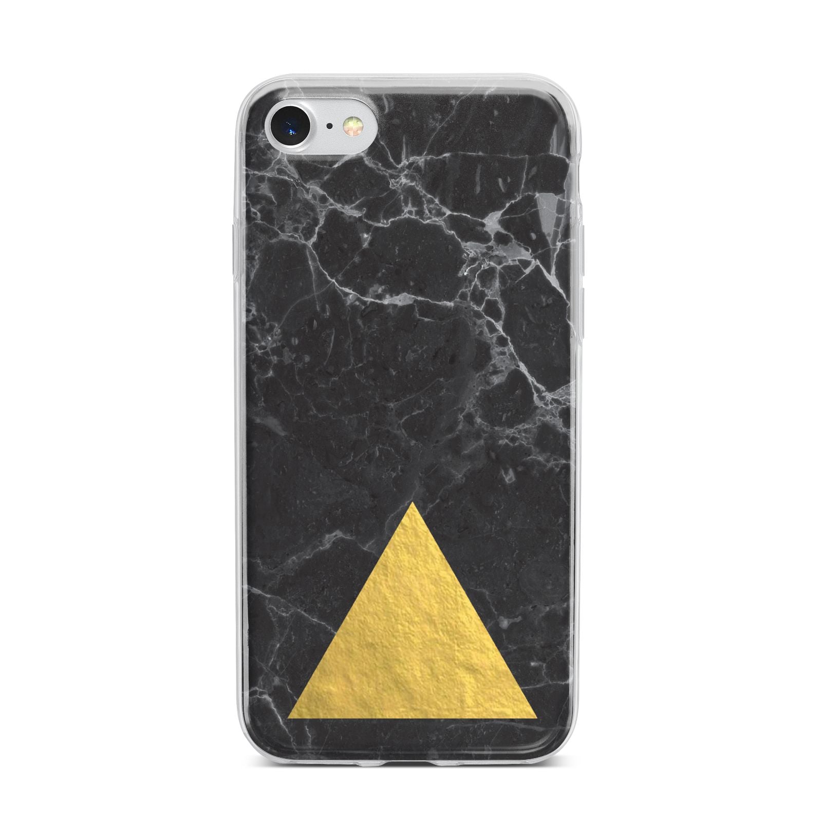 Marble Black Gold Foil iPhone 7 Bumper Case on Silver iPhone