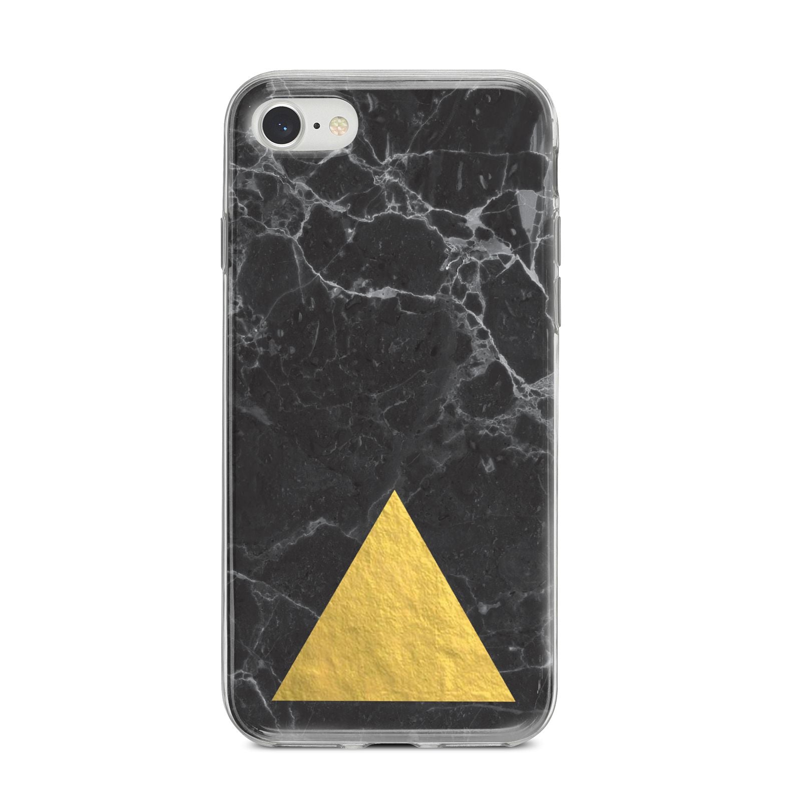 Marble Black Gold Foil iPhone 8 Bumper Case on Silver iPhone