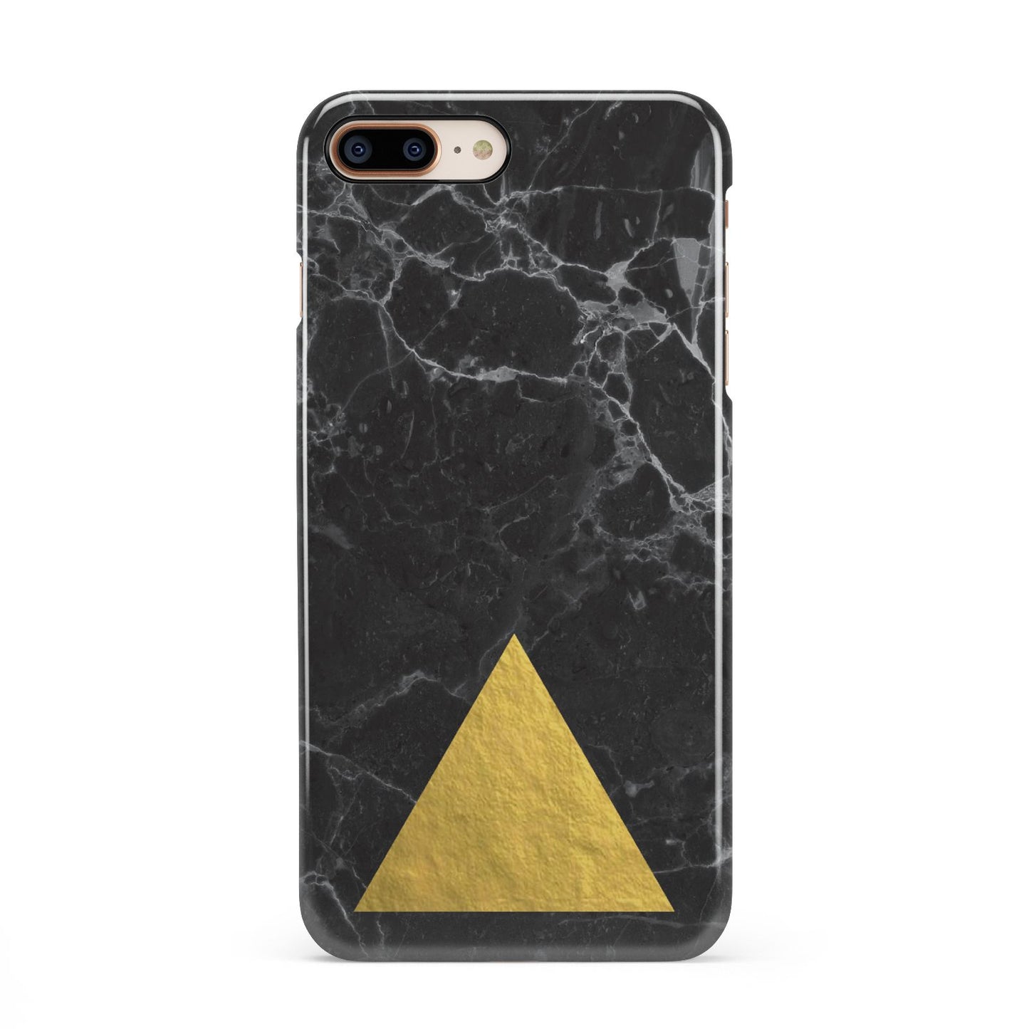Marble Black Gold Foil iPhone 8 Plus 3D Snap Case on Gold Phone
